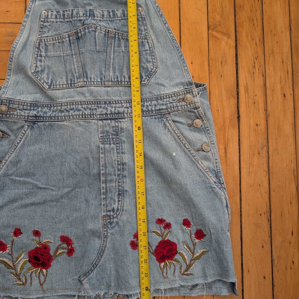 Vintage Denim Overalls with Floral Embroidery - Picture 8 of 8